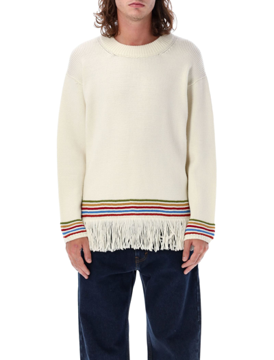 Bode Loop Edge Pullover Cream In Cream