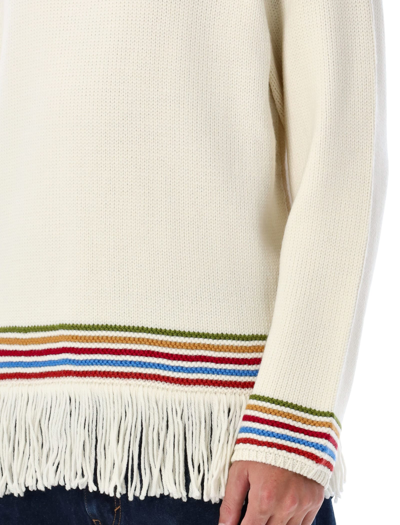 Shop Bode Loop Edge Pullover In Cream