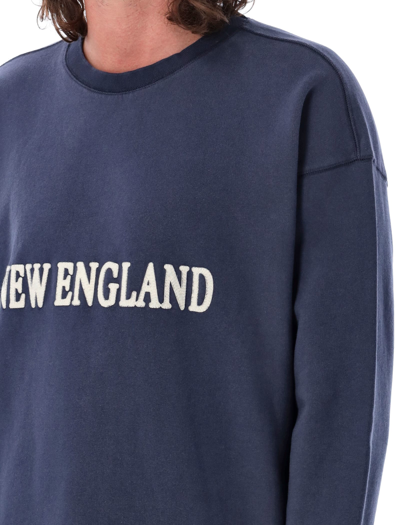 Shop Bode New England Crewneck In Navy