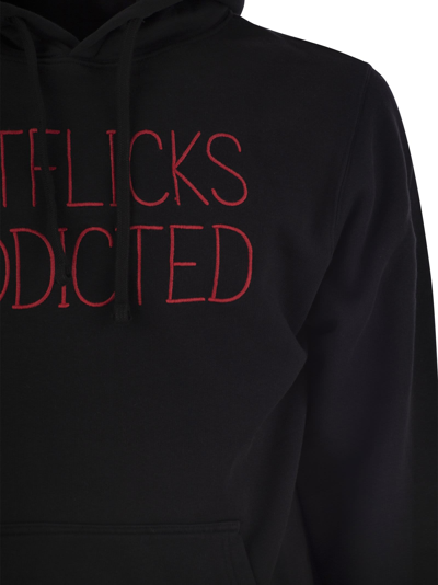 Shop Mc2 Saint Barth Hoodie With Embroidered Lettering In Black
