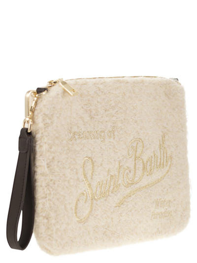 Shop Mc2 Saint Barth Parisienne Bag In Bouclé Knit In Cream