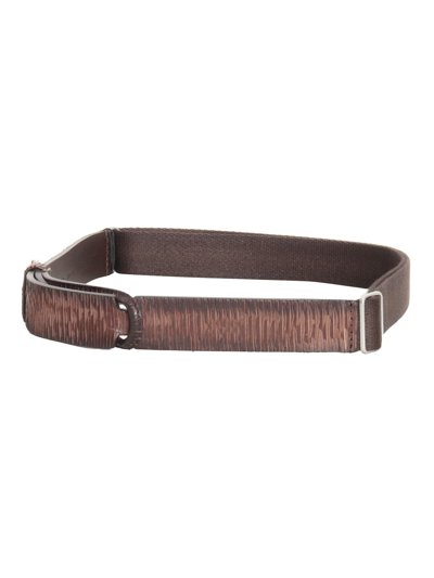 Shop Orciani No Buckle Belt In Brown