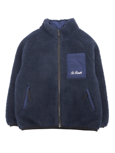 Shop Mc2 Saint Barth Keystone Sherpa Jacket In Blue