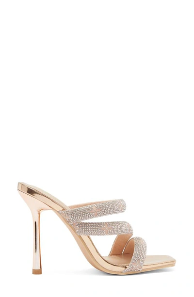 Shop Wild Diva Lounge Embellished Stiletto Sandal In Rose Gold