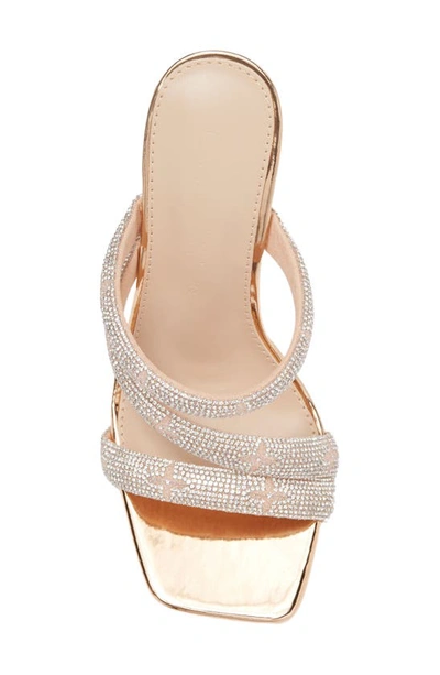 Shop Wild Diva Lounge Embellished Stiletto Sandal In Rose Gold