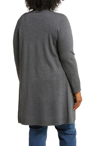 Shop By Design Long Tunic Length Cardigan In Charcoal Heather