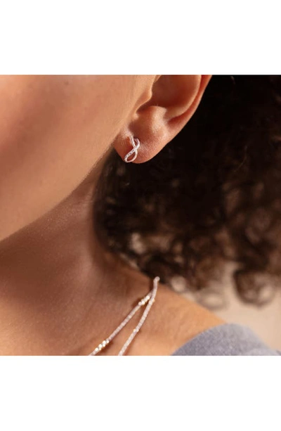 Shop Monica Vinader Riva Crisscross Diamond Hoop Earrings In Sterling Silver