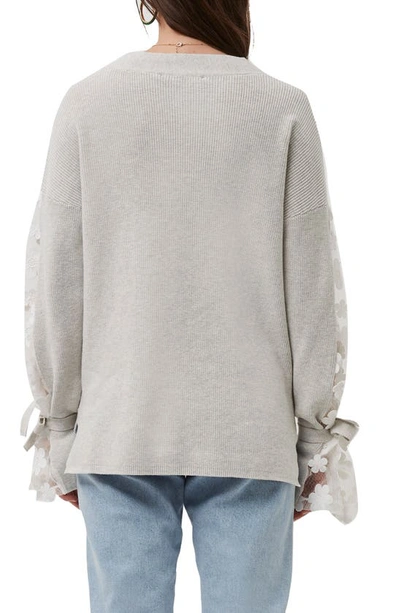 Shop French Connection Caballo Sweater In Med Grey/ White