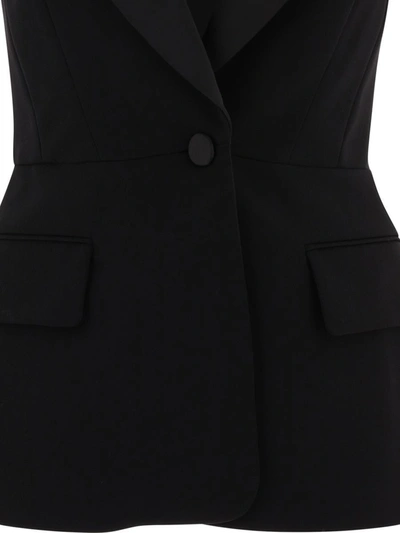Shop Max Mara Pianoforte Wool Tuxedo Waistcoat In Black