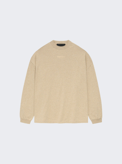 Shop Essentials Long Sleeve Tee In Gold Heather