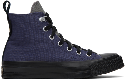 Shop Converse Navy & Gray Chuck 70 Gore-tex Sneakers In Uncharted Waters/ori