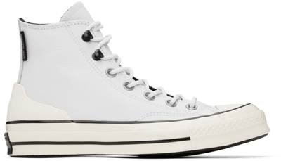 Converse Logo Decorated High-top Board Shoes In Moonbathe/egret/blac