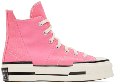 Shop Converse Pink Chuck 70 Plus Sneakers In Pink/egret/black