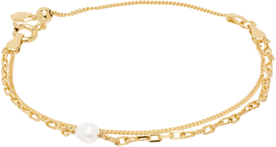 Shop Maria Black Gold Cantare Bracelet In Goldplated