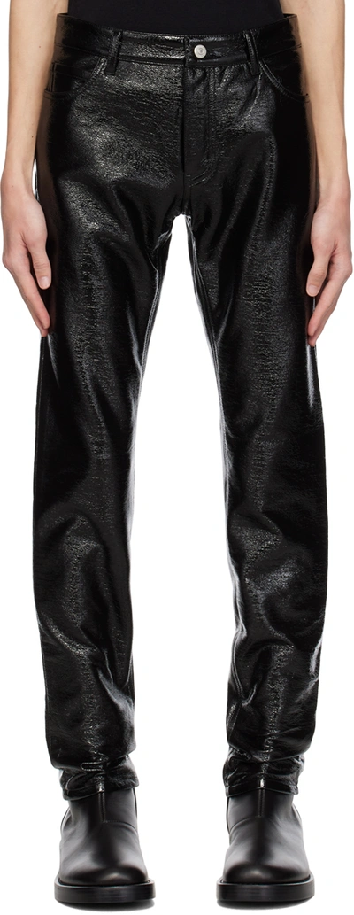 Shop Courrèges Black Crinkled Trousers
