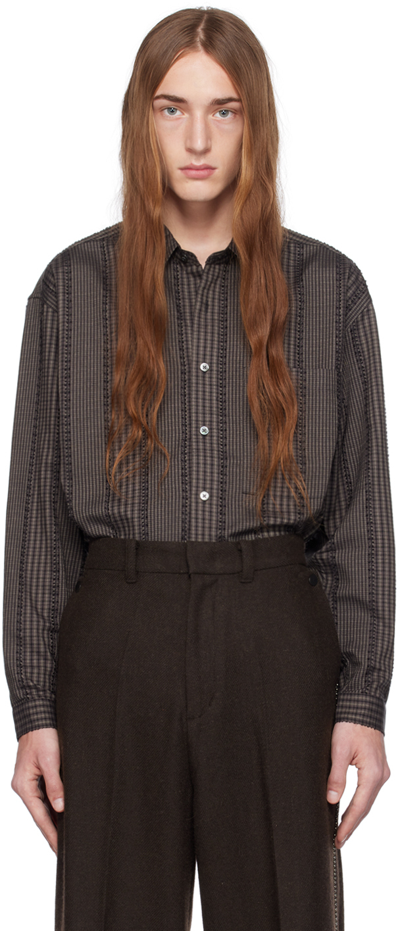 Shop Youth Gray Loosed Shirt In Charcoal Check