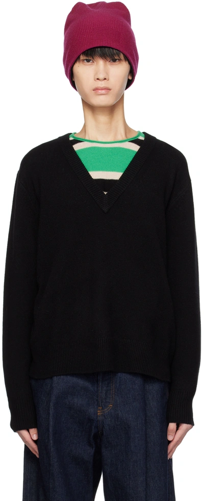 Guest In Residence Black 'the V' Sweater In Black