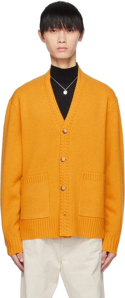 Shop Guest In Residence Yellow Rib Cardigan In Honey