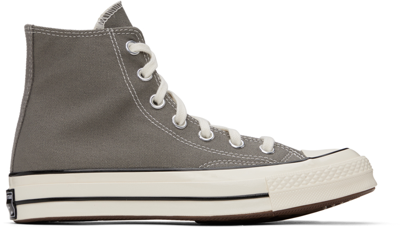 Shop Converse Gray Chuck 70 Vintage Canvas Sneakers In Story/egret/black