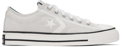 Shop Converse Gray Star Player 76 Suede Sneakers In Moonbathe/vintage Wh