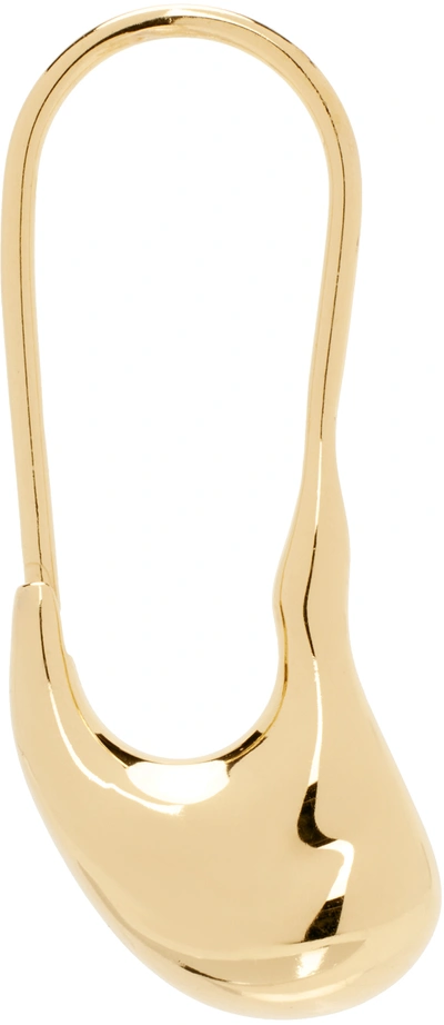 Shop Maria Black Gold Mini Pebble Single Earring In Goldplated