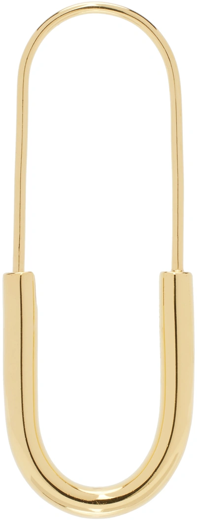 Shop Maria Black Gold Chance Single Earring In Goldplated
