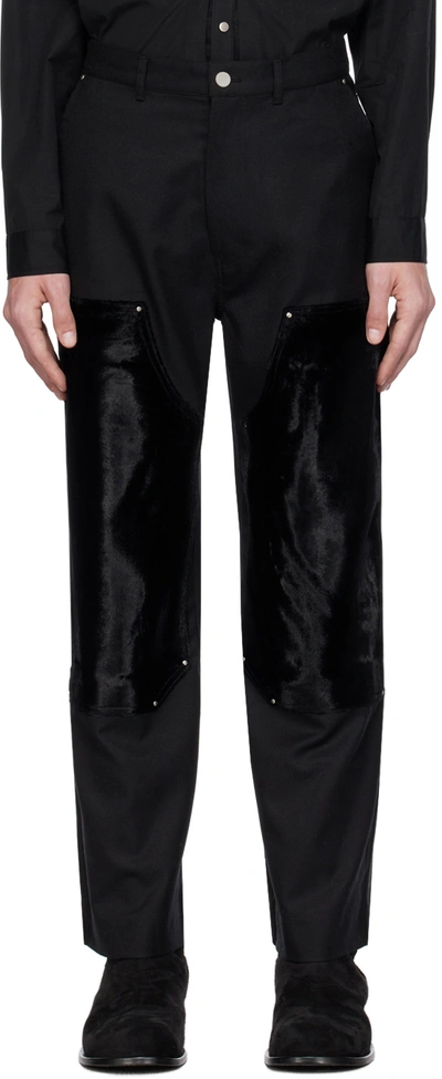 Shop Youth Black Panel Trousers