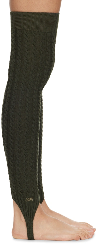 Shop Paloma Wool Khaki Guenda Leg Warmers In C/248 Dark Khaki