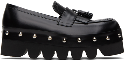 Shop Tao Comme Des Garçons Black Glossy Steer Loafers In 1 Black