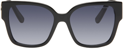 Shop Marc Jacobs Black Square Sunglasses In 807 Black