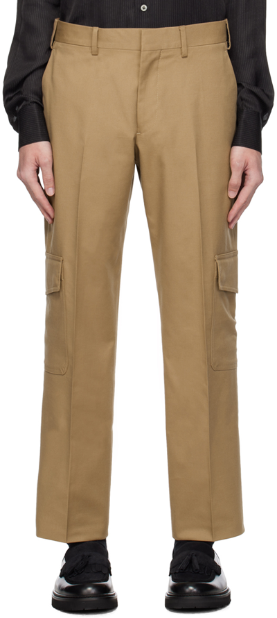 Shop Lardini Beige Cinch Strap Trousers In 200 Beige