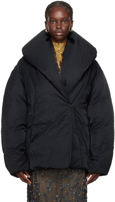 Shop Dries Van Noten Black Shawl Collar Jacket In 900 Black
