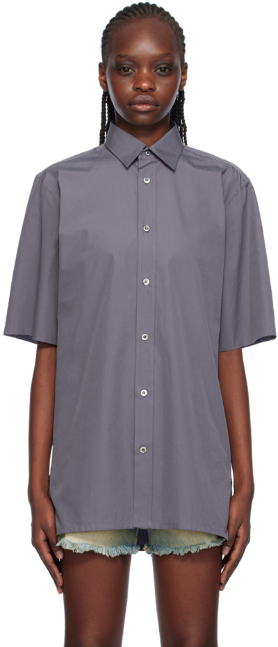 Shop Maison Margiela Gray Raw Edge Shirt In 510 Dark Grey