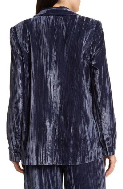 Shop Treasure & Bond Relaxed Fit Textured Velvet Blazer In Navy Blazer