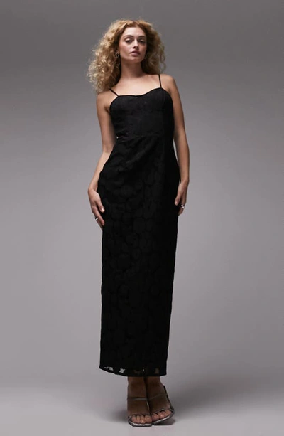 Shop Topshop Lace Midi Dress In Black
