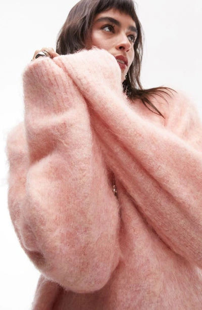 Shop Topshop Fluffy Sweater In Pink
