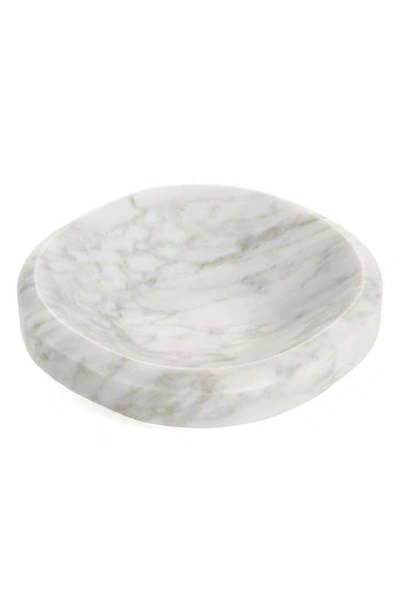 Shop Craighill Small Facet Decorative Marble Bowl In White Carrara