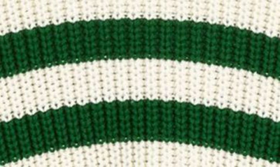 Madewell Wide Rib Turtleneck Sweater In Varsity Green Stripe