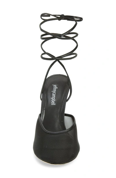 Shop Jeffrey Campbell Giselle Ankle Wrap Mesh Sandal In Black/ Black