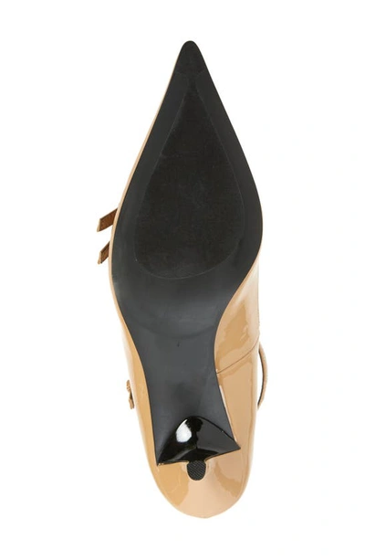Shop Jeffrey Campbell Resilient Pointed Toe Pump In Beige Patent Beige Suede