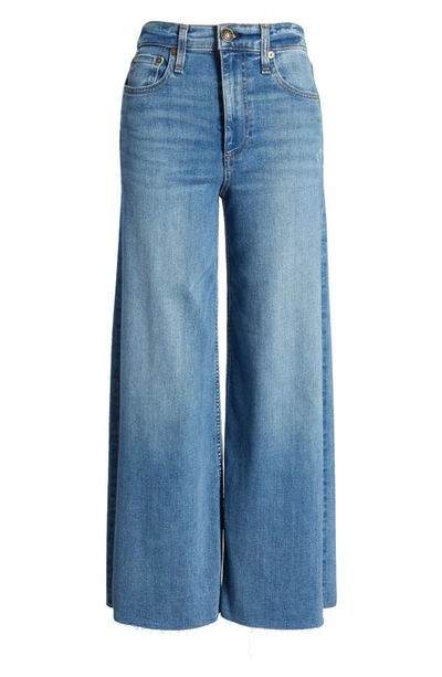 Rag & Bone Sofie Raw Hem High Waist Crop Wide Leg Jeans In Monterosso