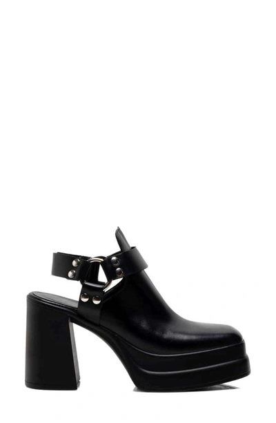 Free People Hybrid Harness Platform Bootie In Black Leather