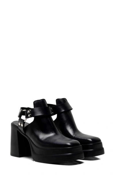 Free People Hybrid Harness Platform Bootie In Black Leather