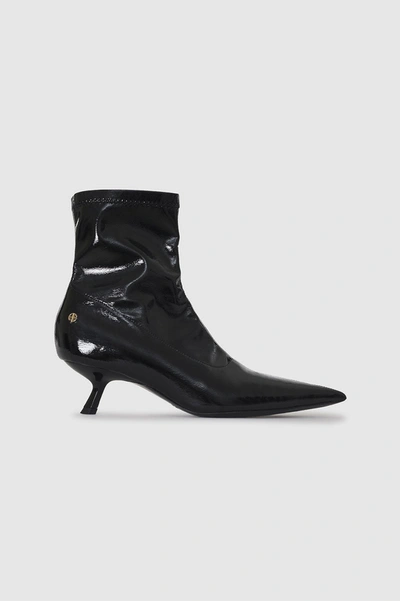 Shop Anine Bing Hilda Boots In High-shine Black