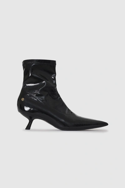 Anine Bing Hilda High-shine Ankle Boots In Black