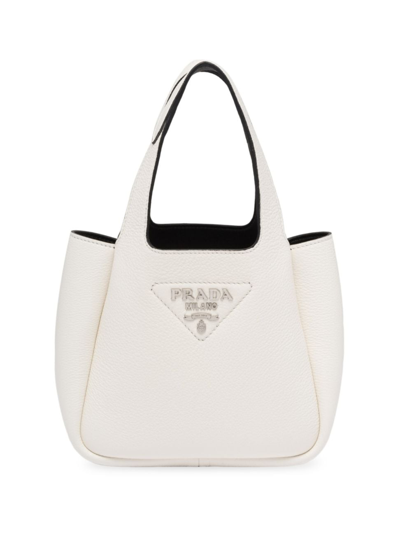 Shop Prada Women's Leather Mini Bag In White
