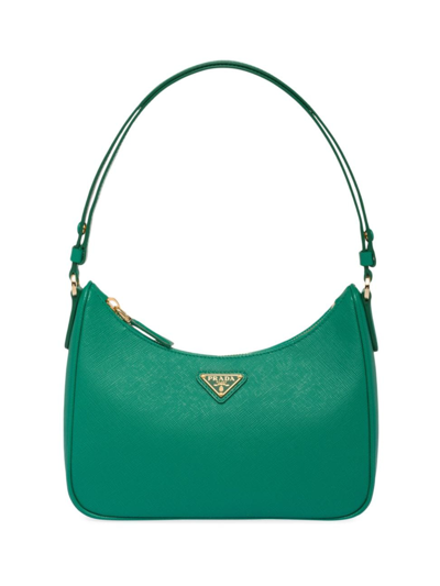 Shop Prada Women's Re-edition Saffiano Leather Mini Bag In Green
