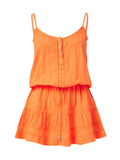 Shop Melissa Odabash Women's Kelly Crocheted Cover-up Minidress In Orange