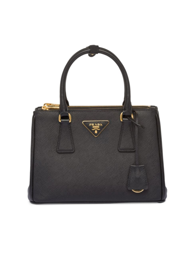 Shop Prada Women's Small Galleria Saffiano Leather Bag In Black