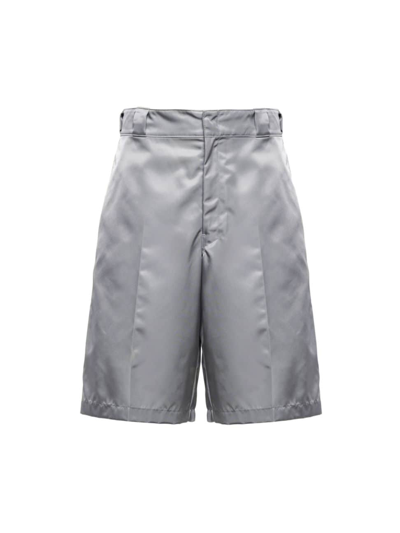 Shop Prada Men's Re-nylon Bermudas In Grey